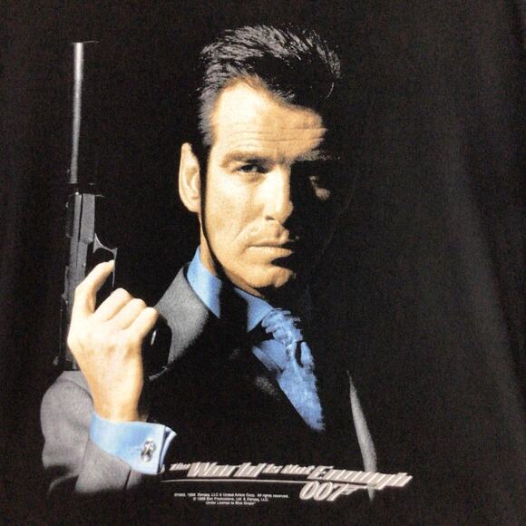 Rare Vintage 1999 Pierce Brosnan James Bond 007 T Shirt Black Large - Picture 2 of 8